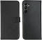 Selencia Samsung Galaxy A15 - Echt Lederen Bookcase - 3 Pashouders - Zwart