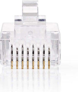 RJ45-Connector - Male - Solid UTP CAT6 - Recht - Verguld - 10 Stuks - PVC - Transparant - Envelop