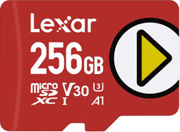 Lexar Play - microSDXC UHS-I - 256GB 150MB/s Class 10 U3 V30 - Rood