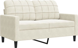 vidaXL - Tweezitsbank - 120 - cm - fluweel - crèmekleurig