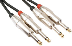 HQ-Power Jack-kabel, 2 x jack 6.35 mm mannelijk, 2 x jack 6.35 mm mannelijk, mono, 5 m, perfect voor geluidsoverdracht