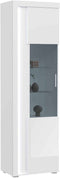 Furnilux Skylight - Vitrinekast met lichtkoepel - Deels open en dichte kast - Wit hoogglans MDF - 37x60x202cm