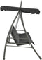 vidaXL Tuinschommelstoel met luifel 198x120x205 cm staal antraciet