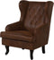 ALTA - Chesterfield fauteuil - Bruin - Kunstleer