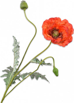 Silk-ka Kunstbloem-Zijden Bloem Klaproos Oranje 98 cm