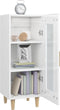 vidaXL - Dressoir - 34,5x34x90 - cm - bewerkt - hout - hoogglans - wit