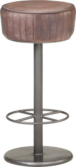 vidaXL - Barkruk - echt - leer - verweerd - bruin