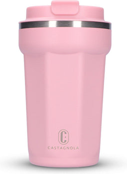 Castagnola Thermosbeker - Koffiebeker To Go - Dubbelwandig Isolerend - Roze - 380 ML