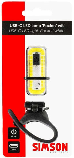 Simson Pocket - USB-C LED lamp - batterij-indicator - wit