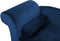 LUIRO - Chaise longue - Marineblauw - Linkerzijde - Fluweel