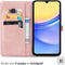 imoshion Hoesje Geschikt voor Samsung Galaxy A15 (5G) / A15 (4G) Hoesje Met Pasjeshouder - imoshion Mandala Bookcase - Rosé Goud