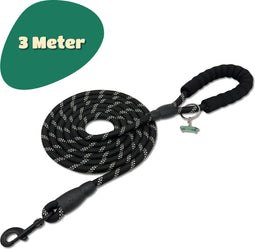 Mister Mill Reflecterende Hondenriem - Hondenlijn 3 Meter - Sterk Polyester - Zwart
