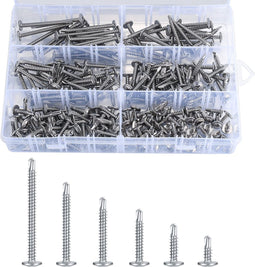 210-Delige RVS Zelftappende Schroevenset -Lenskop, Meerdere Maten