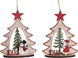 Kerstversiering DKD Home Decor Hout (2 Stuks) (14 x 6 x 18 cm)