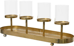 Kandelaar ijzer l15b48h12 cm chmp/gd