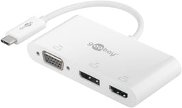 Goobay 52412 - USB-C Multiport Adapter - 4K HDMI DisplayPort VGA - Wit