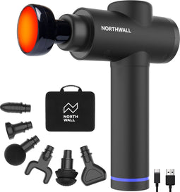 Northwall Massage Gun Prime - Massage Pistool - 7 Opzetstukken incl. Warmte Massagekop - Draadloos