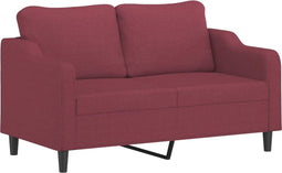 vidaXL - Tweezitsbank - 140 - cm - stof - wijnrood