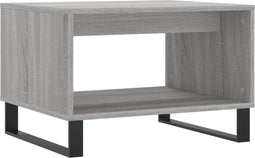 vidaXL - Salontafel - 60x50x40 - cm - bewerkt - hout - grijs - sonoma - eikenkleurig