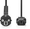 Nedis CEGL10000WT50 - Kabel 500cm - Ongeaarde plug (C7) naar geaarde plug (C13) - Zwart