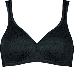Triumph Elegant Cotton N - Beugelloze beha - Bloemmotief - Zwart - Maat C85