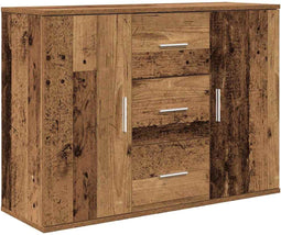vidaXL - Dressoir - 90x29,5x65 - cm - bewerkt - hout - oud - houtkleurig