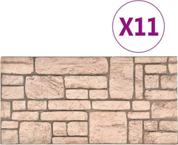vidaXL - 10 - st - Wandpanelen - 3D - beige - baksteen - EPS