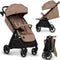 Lionelo Ingrid - Buggy - Auto-Folding Systeem - 360° EVA Wielen - XXL Luifel UPF50+ - Beige