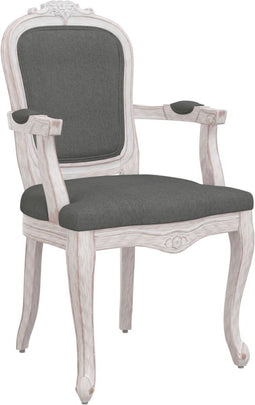 vidaXL - Eetkamerstoel - 62x59,5x100,5 - cm - stof - donkergrijs