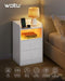 Woltu Nachtkastje met LED-verlichting en Stopcontact Wit 40 x 35 x 64 cm