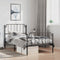 vidaXL - Bedframe - met - hoofd- - en - voeteneinde metaal - zwart - 100x190 - cm