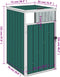 vidaXL - Afvalbakberging - 72x81x121 - cm - staal - groen
