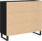vidaXL - Sideboard - met - 3 - Deuren - Zwart - Eiken - 90x34x80 - cm - Geengineerd - Hout
