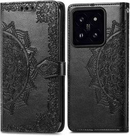 imoshion Hoesje Geschikt voor Xiaomi 14 Hoesje Met Pasjeshouder - imoshion Mandala Bookcase - Zwart
