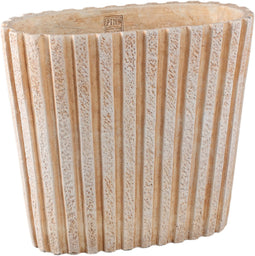 PTMD Marijus Cream Oval Cement Pot Ribbed L