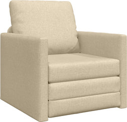 vidaXL - Hoefslaapbank - 2-in-1 - Crème - 74x77x81 - cm - Stof