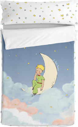 Gewatteerd beddengoed met ritssluiting HappyFriday Le Petit Prince La Lune Multicolour 105 x 200 cm