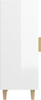 vidaXL - Dressoir - 34,5x34x90 - cm - bewerkt - hout - hoogglans - wit