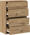 vidaXL - Kasten - met - 2 - lades - 2st - 60x31x40cm - bewerkt - hout - artisanaal - eiken