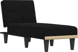 vidaXL - Chaise - longue - stof - zwart