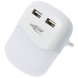 Ansmann NL15AC - LED Nachtlamp - Met Dusk-to-Dawn Sensor en 2x USB Oplaadpoorten