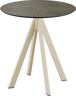 Tuintafel Rond - Staal/HPL - 70x70x73,2cm - Midnight Marble