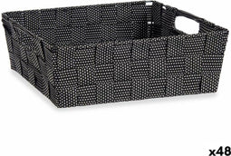 Mand Vlechten Zwart 3 L (23 x 8 x 27 cm) (48 Stuks)