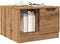 vidaXL - Salontafel - 50x50x36 - cm - bewerkt - hout - artisanaal - eikenkleur