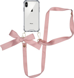 iMoshion Hoesje Geschikt voor iPhone Xs / X Hoesje Met Koord - iMoshion Backcover met koord - Satijn - Transparant
