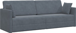 vidaXL - Ligbed/Bank - 2-in-1 - Donkergrijs - 213x144x60 - cm - Fluweel