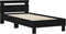 vidaXL - Bedframe - met - hoofdbord - en - LED-verlichting - zwart - 90x190 - cm