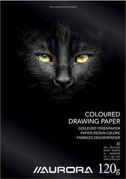 Aurora Tekenblok - Gekleurd Tekenpapier - A4 - 120gr - 20 vel