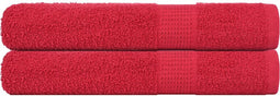 vidaXL - Handdoeken - 2 - st - 100x200 - cm - 360 - g/m² - 100% - katoen - rood