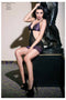 CHILIROSE - CR4076 DRESS WITH BLACK-PURPLE THONG L/XL